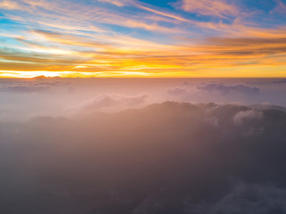 Wall Mural - aerial view of mountain with beautiful scenery.