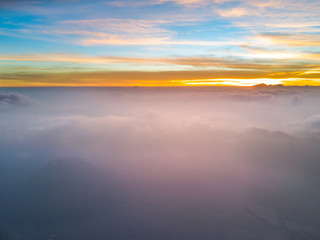 Wall Mural - aerial view of mountain with beautiful scenery.