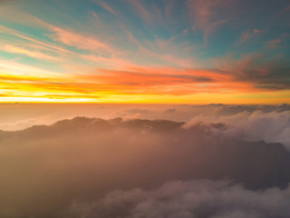 Wall Mural - aerial view of mountain with beautiful scenery.