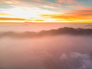 Wall Mural - aerial view of mountain with beautiful scenery.