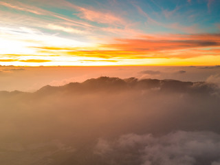 Wall Mural - aerial view of mountain with beautiful scenery.