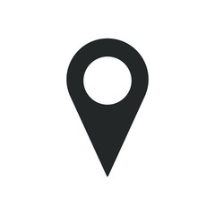 Poster - Location pointer symbol icon. Gps navigation pin sign. Map position marker logo. Isolated on white background. Vector illustration image.