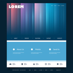 Poster - Website Design Template for Your Business with Colorful Striped Pattern