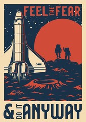 Wall Mural - vintage space research template
