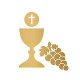 golden holy communion icon- vector illustration Stock Vector | Adobe Stock