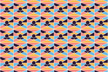 Poster - Abstract colorful pattern. Geometric pattern with dot ornament. white frame. 