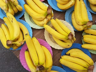 Fresh bananas at farm market