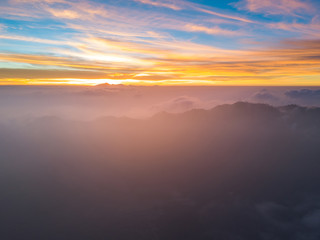 Wall Mural - aerial view of mountain with beautiful scenery.