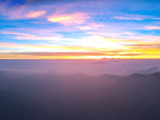 Wall Mural - aerial view of mountain with beautiful scenery.