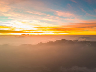 Wall Mural - aerial view of mountain with beautiful scenery.