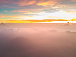 Wall Mural - aerial view of mountain with beautiful scenery.
