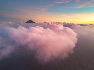 Wall Mural - aerial view of mountain with beautiful scenery.