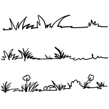 Hand Drawn Doodle Grass Illustration With Cartoon Style Vector