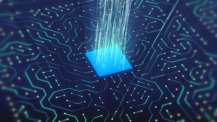 Poster - beaming lines of powerful and energetic microchips