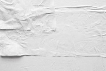 Blank white crumpled and creased paper poster texture background