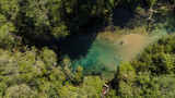 Fototapeta Natura - Divers in the river in Bonito state of Mato Grosso