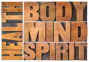 Poster - health, body, mind and spirit word abstract