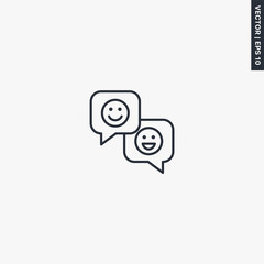 Poster - Chat, linear style sign for mobile concept and web design