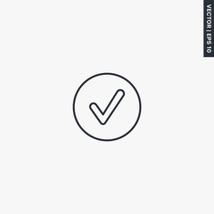 Poster - Checkbox, linear style sign for mobile concept and web design
