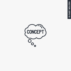 Poster - concept, linear style sign for mobile concept and web design