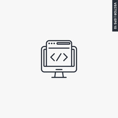 Poster - Development, linear style sign for mobile concept and web design