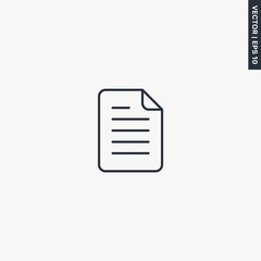 Poster - Document, linear style sign for mobile concept and web design
