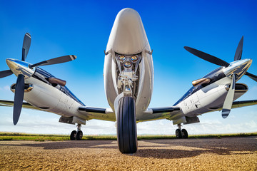 Wall Mural - airplane against a perfect blue sky