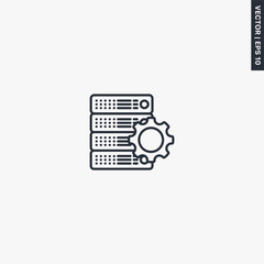 Poster - Settings server, linear style sign for mobile concept and web design