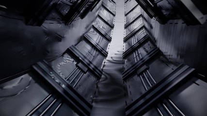 Wall Mural - futuristic scifi tunnel 3d render animation loop