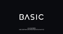 Basic, An Abstract Technology Futuristic Alphabet Font. Digital Space Typography Vector Illustration Design
