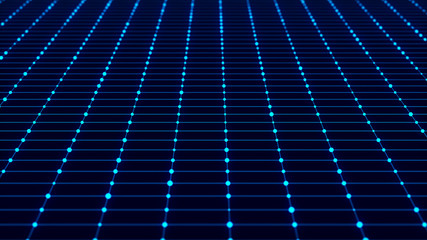 Fototapete - Network connection dots and lines. Technology background. Plexus. Big data background. 3d rendering.