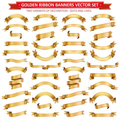 Wall Mural - golden ribbon banners vector collection