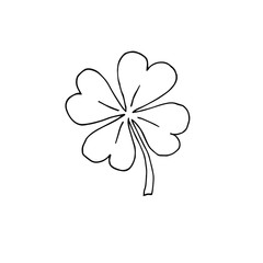 Poster - Vector hand drawn doodle sketch shamrock clover isolated on white background