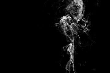 Picture of white cigar smoke in black view