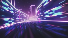 80s Retro Synthwave Style 3d Render Animation Loop