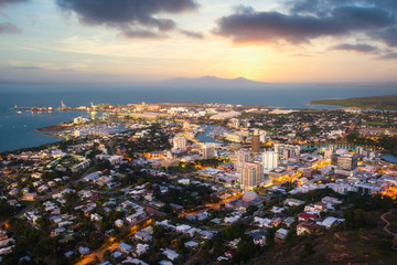 Wall Mural - Sunset over Townsville and Magnetic Island , Queensland