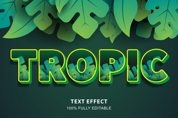 Wall Mural - Tropical style bold text effect, editable text