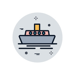 Poster - Isolated ship vehicle fill block style icon vector design