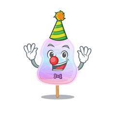 Sticker - Funny Clown rainbow cotton candy cartoon character mascot design