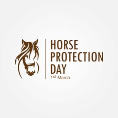 Horse head vector design illustrations and lettering. Celebrate Horse protection Day 1 March.