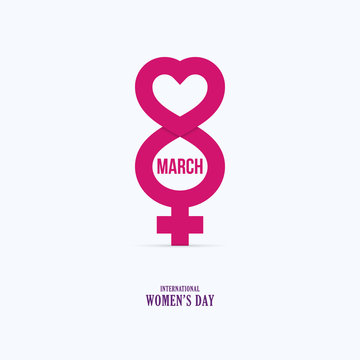 8 March icon with venus, Womens Day lettering