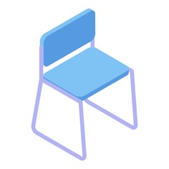 Poster - Blue kitchen chair icon. Isometric of blue kitchen chair vector icon for web design isolated on white background