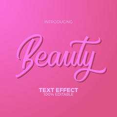 Aufkleber - Feminine pink beauty editable text effect adobe illustrator. modern text for woman and fashion