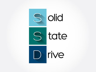 Poster - ssd - solid state drive acronym, technology concept background