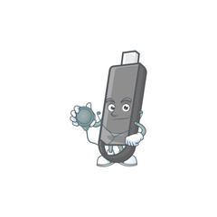 Poster - Flashdisk mascot icon design as a Doctor working costume with tools