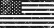 © Tustan - Grunge USA flag. Original proportions, black and white version.