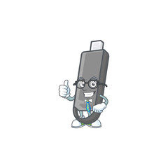 Sticker - Flashdisk successful cartoon character Businessman wearing glasses