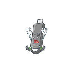 Sticker - A picture of flashdisk cartoon design with shocking gesture