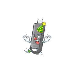 Sticker - Cute and funny Clown flashdisk cartoon character mascot style