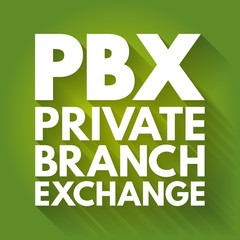 Poster - PBX - Private Branch eXchange acronym, business concept background